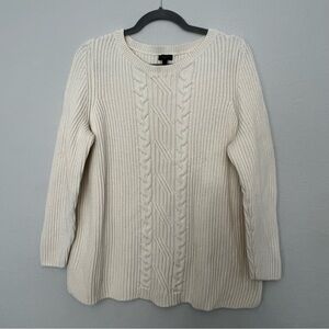 Talbots Cream Cable Knit Sweater